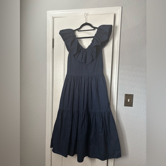 English Factory Dresses & Skirts - English Factory Navy Maxi Dress with Ruffle Detail